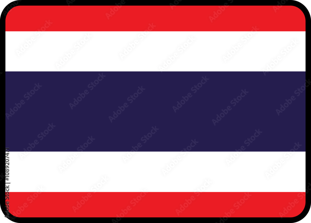 Thailand Flag Rounded Rectangle Icon Thailand Flag Rounded Rectangle Icon