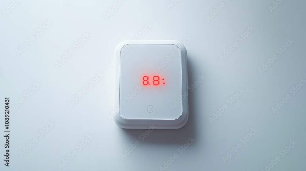 A minimalist digital wall clock showing the time 