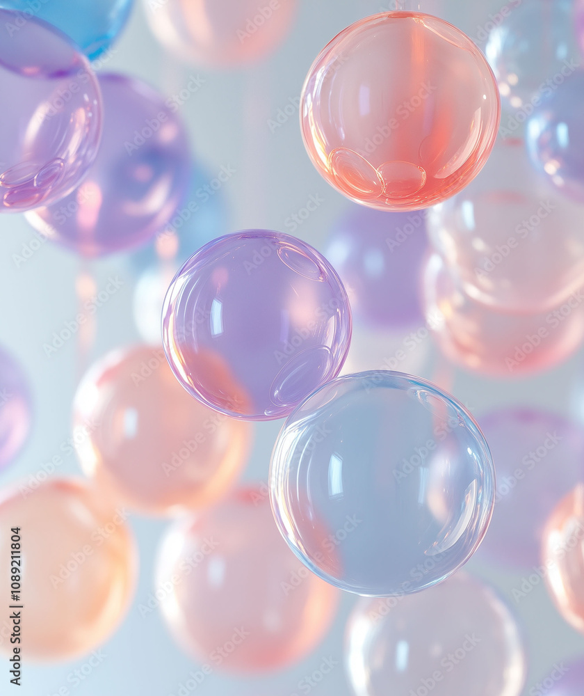 Whimsical Soap Bubble Fantasy: Soft Pink and Purple Pastel Dreamscape Whimsical Soap Bubble Fantasy: Soft Pink and Purple Pastel Dreamscape