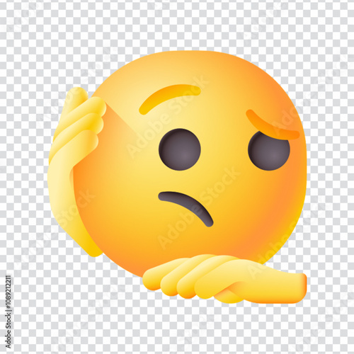  Simple and expressive vector icon of a bored face, capturing feelings of disinterest, dullness, or fatigue. Ideal for use in emotional expression sets, chat apps, mental health resources, reaction em