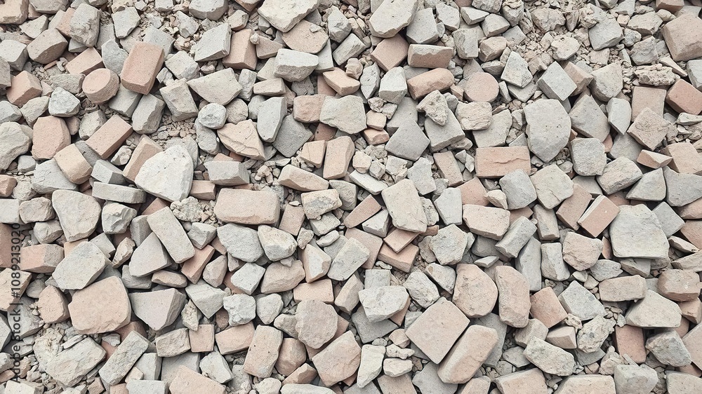 A pile of crushed bricks and mortar with a few scattered pieces of broken stone amidst the destruction, brick fragments, ancient ruin, historic devastation A pile of crushed bricks and mortar with a few scattered pieces of broken stone amidst the destruction, brick fragments, ancient ruin, historic devastation