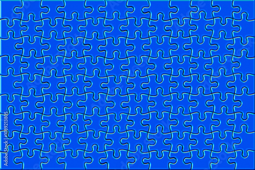 Jigsaw blue puzzle background stock illustration.