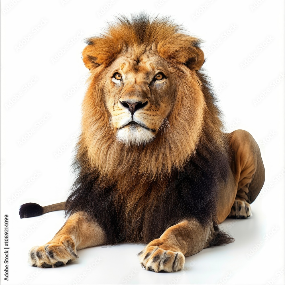 Lion laying full size isolated at black Lion laying full size isolated at black