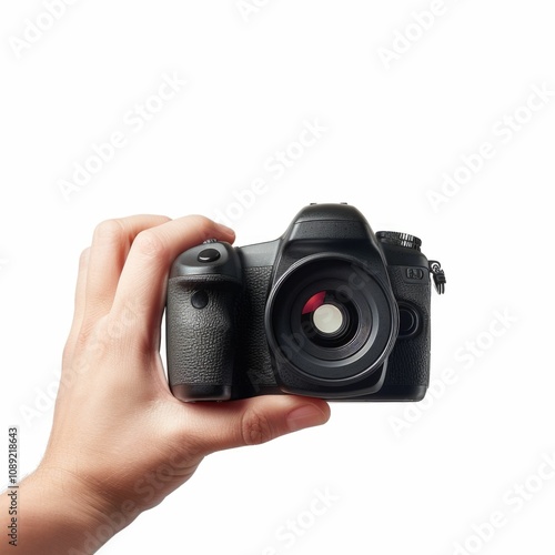 camera Photo camera in hand isolated on white background camera