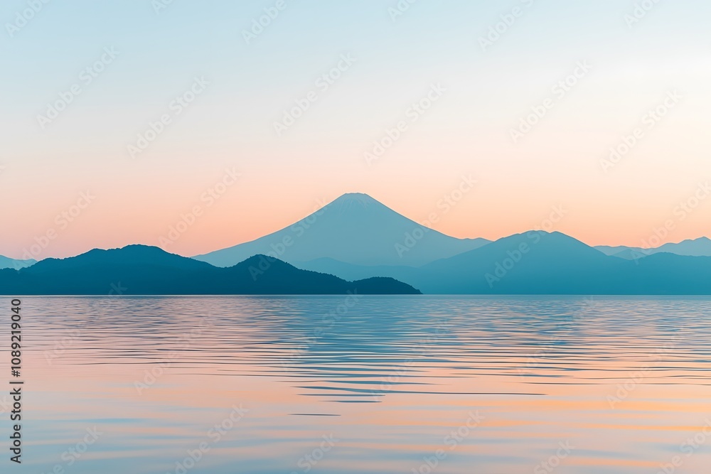 Mount Fuji Visible in the Evening – Scenic Japanese Landscape, Twilight Sky, and Majestic Natural Beauty Mount Fuji Visible in the Evening – Scenic Japanese Landscape, Twilight Sky, and Majestic Natural Beauty