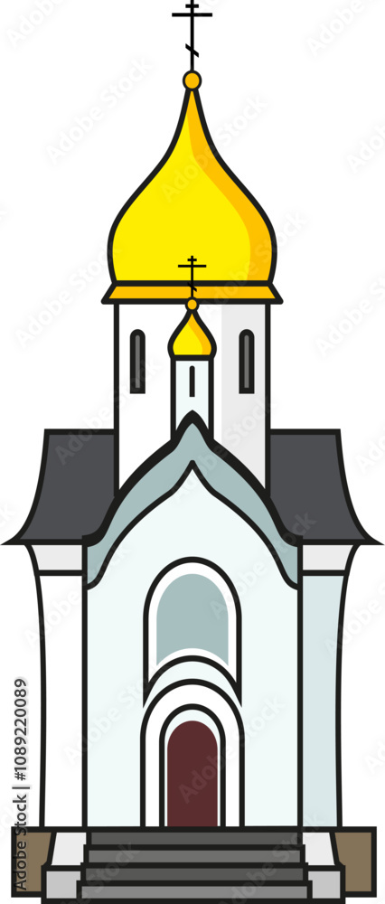 Vector image, Chapel of St. Nicholas in Novosibirsk, Russia Architecture Siberia Vector image, Chapel of St. Nicholas in Novosibirsk, Russia Architecture Siberia