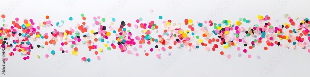 Vivid confetti stream on white background for celebration Vivid confetti stream on white background for celebration
