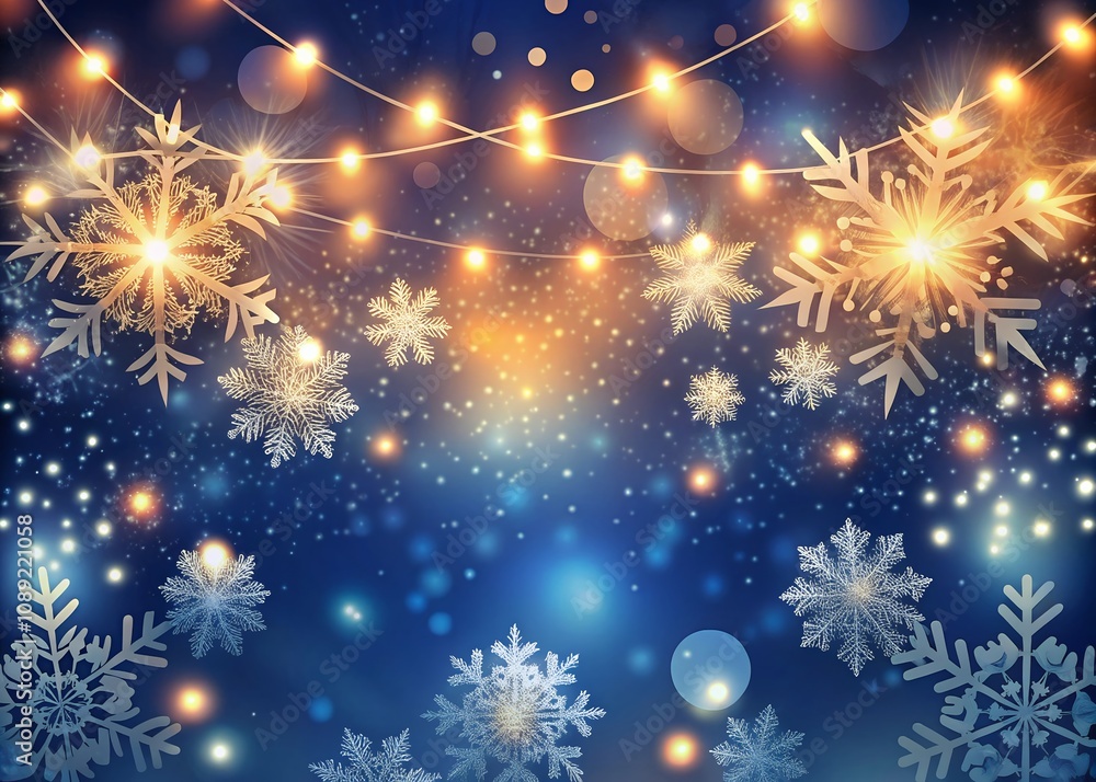 Merry Christmas and Happy New Year greeting card. Top view Christmas holiday background with fir tree, snowflakes Merry Christmas and Happy New Year greeting card. Top view Christmas holiday background with fir tree, snowflakes