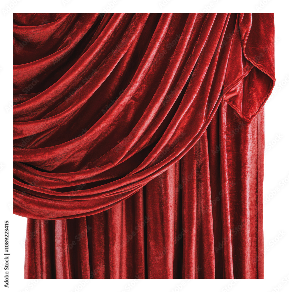 Fototapeta premium PNG Elegant red velvet fabric draping in soft folds
