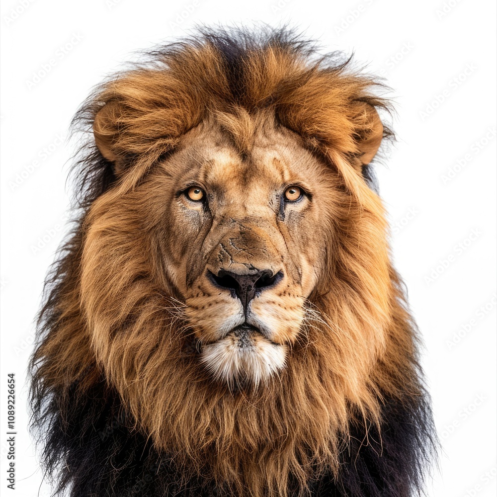 Fototapeta premium Sri Lankan lion. close up photo. scare
