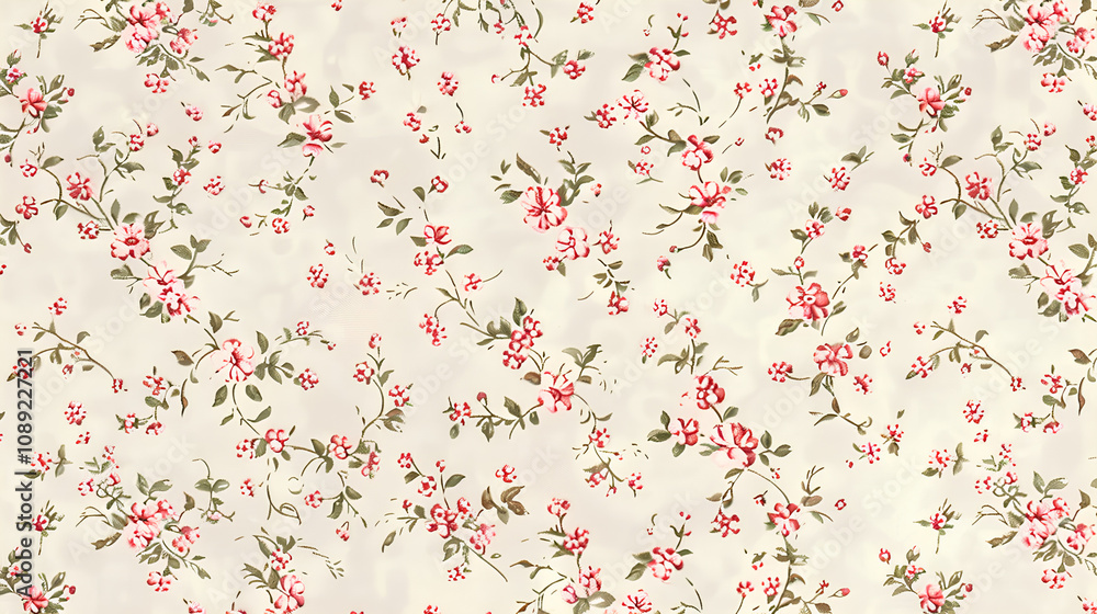 Shabby chic small floral pattern, light pink and cream colors, vintage wallpaper. Shabby chic small floral pattern, light pink and cream colors, vintage wallpaper.