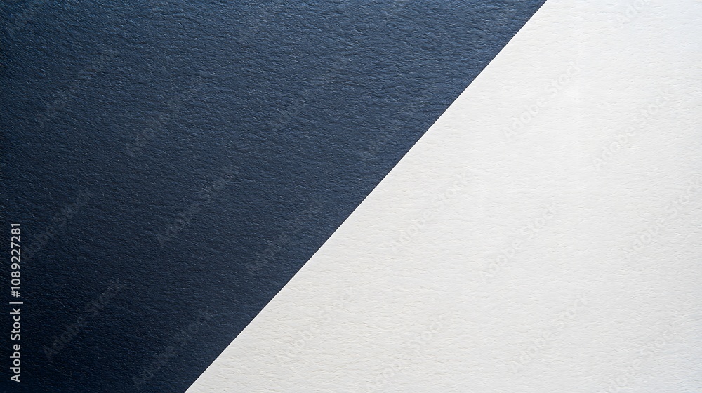 A dual-tone minimalistic background with a split of dark navy and white, providing a space for text at the seam A dual-tone minimalistic background with a split of dark navy and white, providing a space for text at the seam