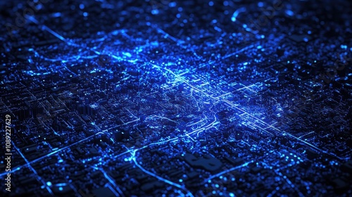 Futuristic Smart Grid Cityscape in Isometric Design