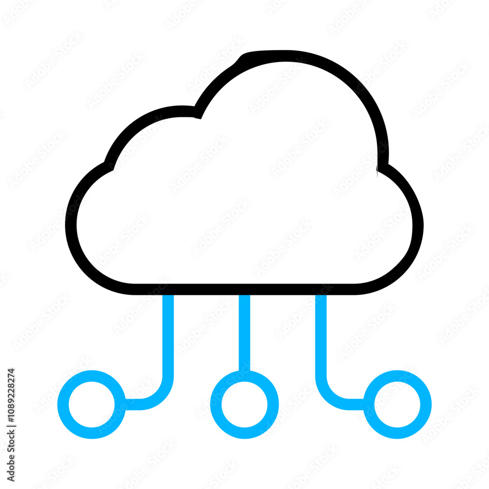 Cloud Data2 Outline Color icon Cloud Data2 Outline Color icon
