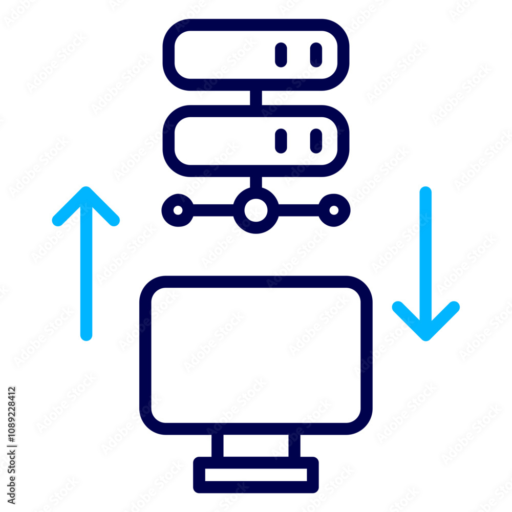 Computer Server Outline Color icon