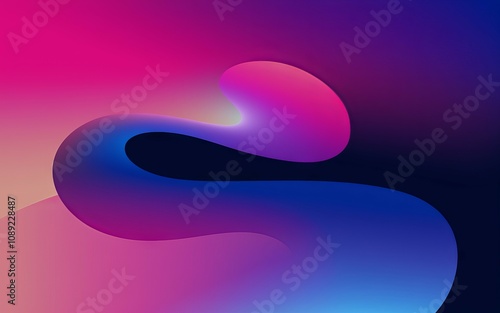 Wallpaper Mural Abstract fluid gradient design. Vibrant pink blue shapes flow seamlessly creating an energetic and modern feel.  Symbolizes movement and innovation. Torontodigital.ca
