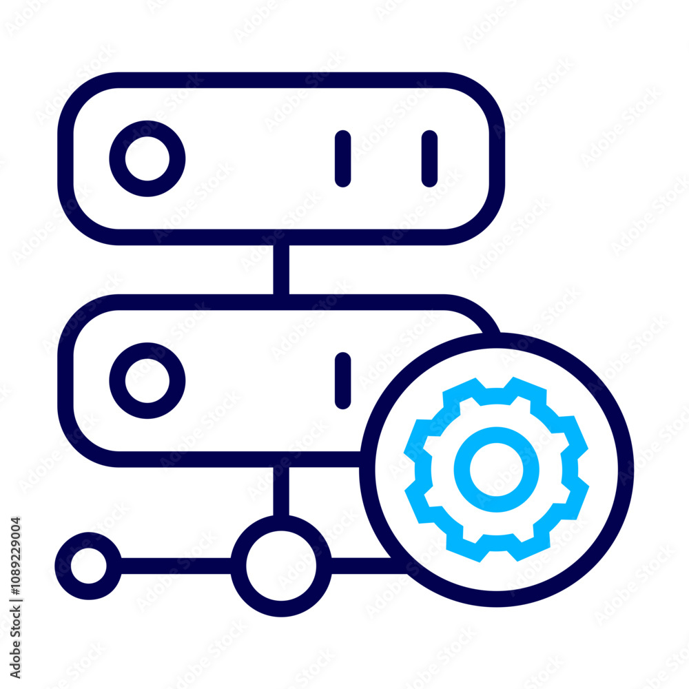 Settings Server Outline Color icon Settings Server Outline Color icon