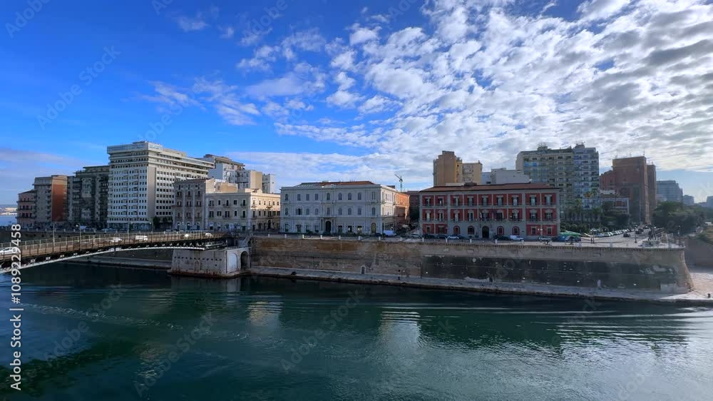 Overview of the Bridge of San Francesco di Paola, commonly called Ponte Girevole (swing bridge) and the city of Taranto, Puglia, Italy Overview of the Bridge of San Francesco di Paola, commonly called Ponte Girevole (swing bridge) and the city of Taranto, Puglia, Italy