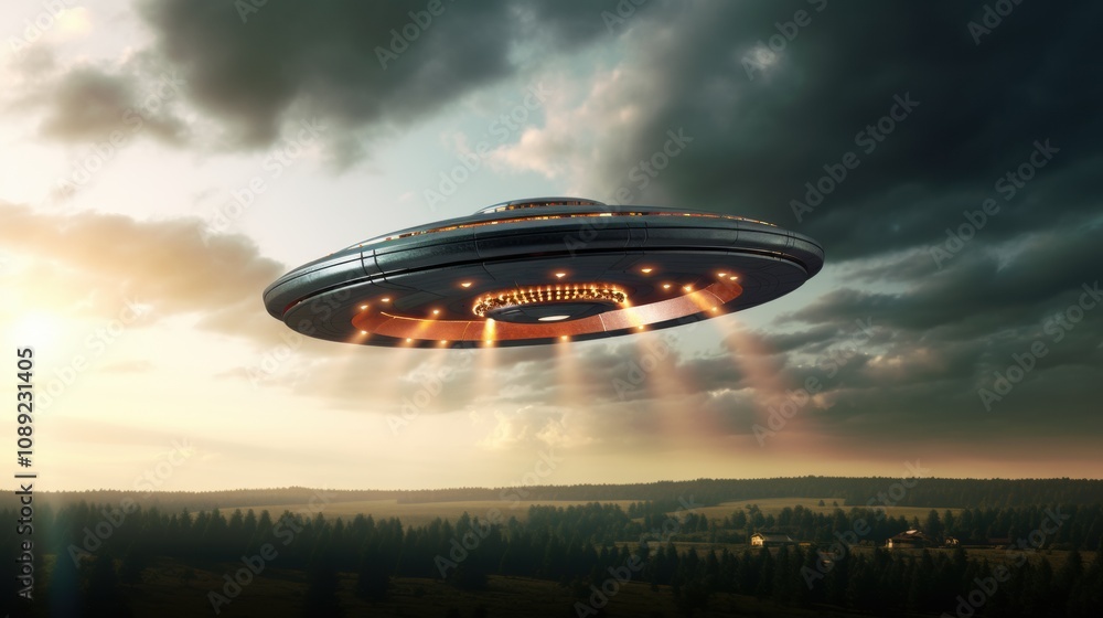 photograph of UFO craft in the sky photograph of UFO craft in the sky