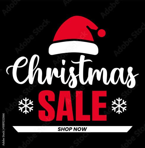 Christmas Sale Shop Now Promotional Ecommerce Offer Design Marketing Symbol