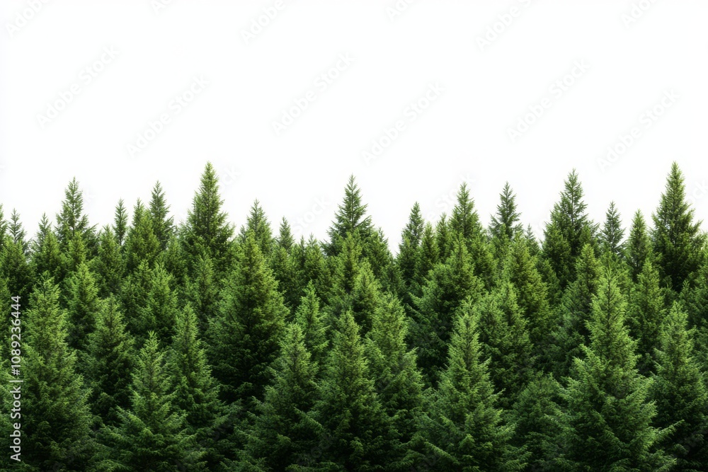 The Serene and Beautiful Evergreen Forest Complete with a Clear Bright Sky Above It The Serene and Beautiful Evergreen Forest Complete with a Clear Bright Sky Above It