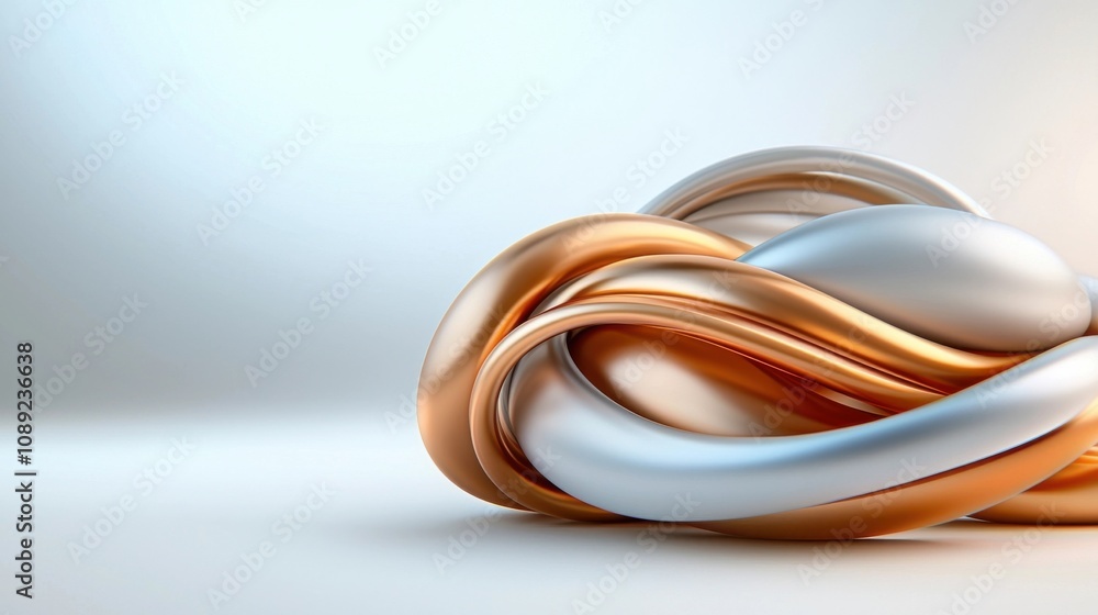 Captivating Metallic Sculpture A Fluid and Organic Form Evoking Movement and Emotion This abstract sculptural piece features a dynamic undulating shape that appears to be in constant motion Captivating Metallic Sculpture A Fluid and Organic Form Evoking Movement and Emotion This abstract sculptural piece features a dynamic undulating shape that appears to be in constant motion