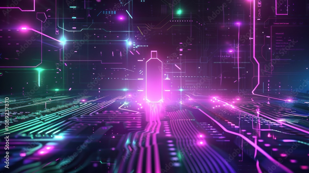 Fototapeta premium Abstract Digital Circuitry Illustration