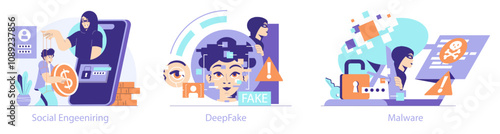 Cybercrime. Flat Vector Illustration