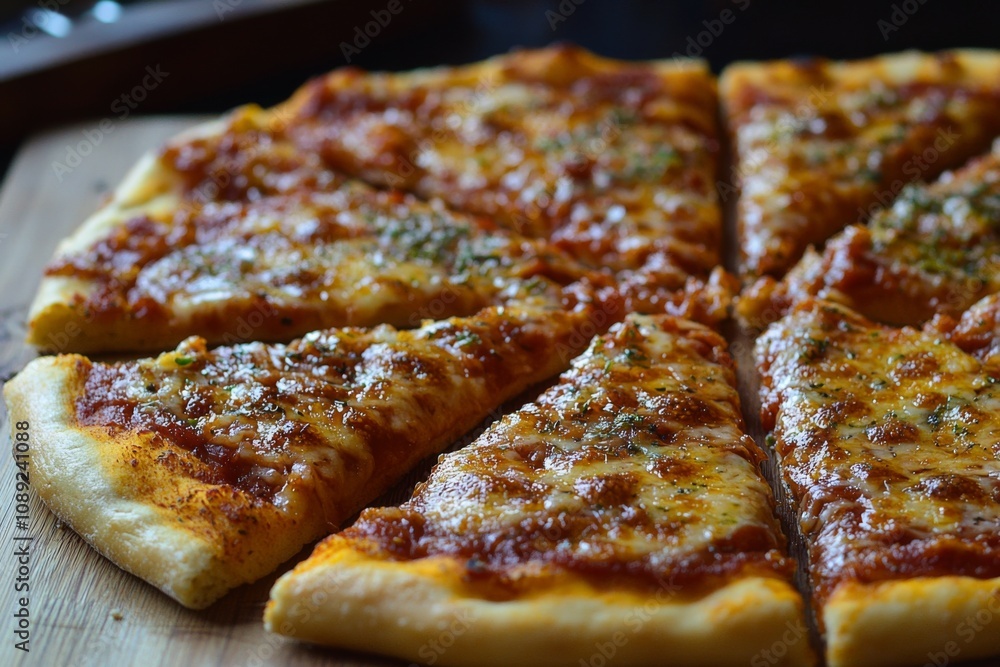 Delicious Pizza on Table Close Up Delicious Pizza on Table Close Up