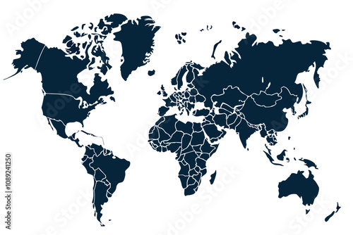 World map full editable vector, Adobe Illustrator Artwork