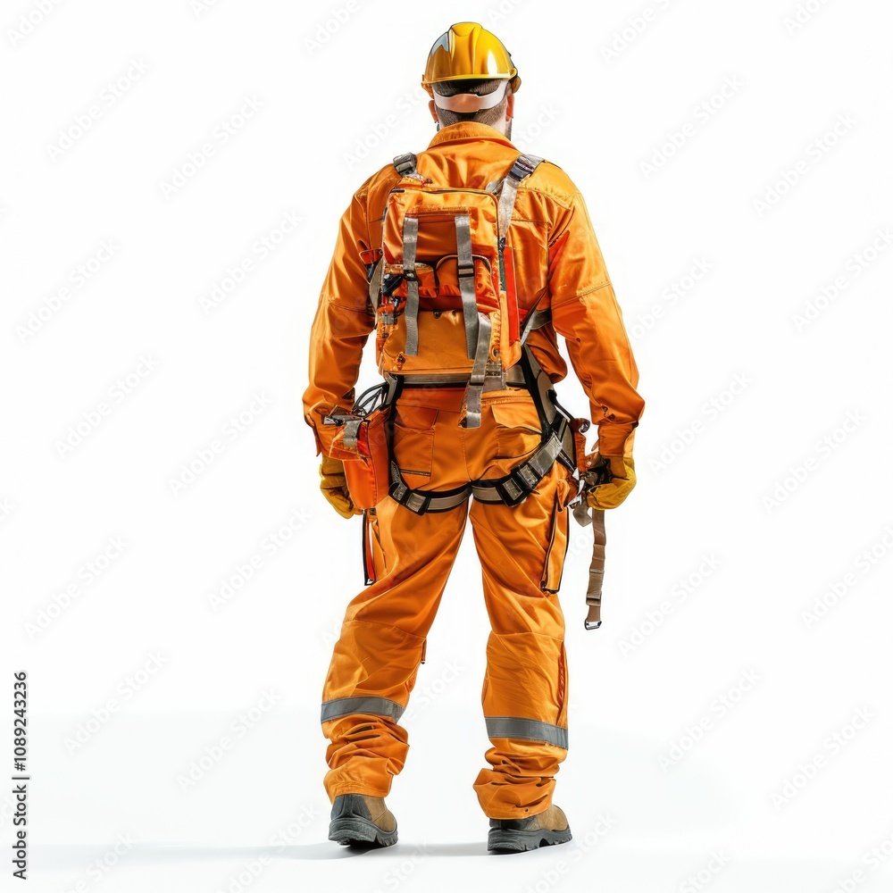 Young man in safety gear on white background. Young man in safety gear on white background.