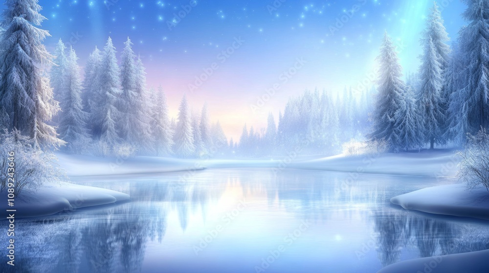 Reindeer in a snowy meadow under the northern lights Reindeer in a snowy meadow under the northern lights