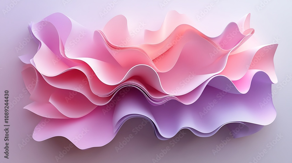 A minimalistic 3D rendering of an abstract shape wave background A minimalistic 3D rendering of an abstract shape wave background
