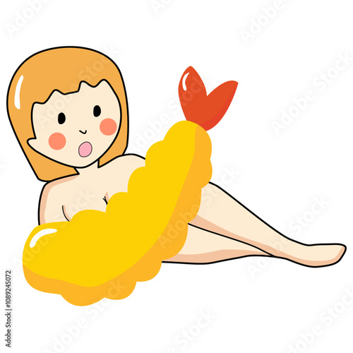 Young naked woman with red sheet