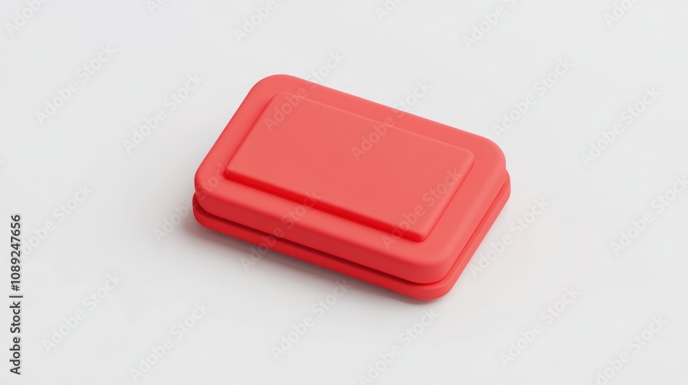A simple red container with a lid, suitable for storage or organization. A simple red container with a lid, suitable for storage or organization.