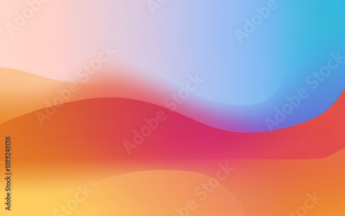 Colorful abstract waves. Vibrant gradient blend evokes feelings of serenity and optimism. Perfect for backgrounds or design projects.