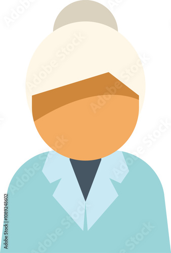 Faceless senior woman wearing winter clothes with headscarf smiling avatar icon