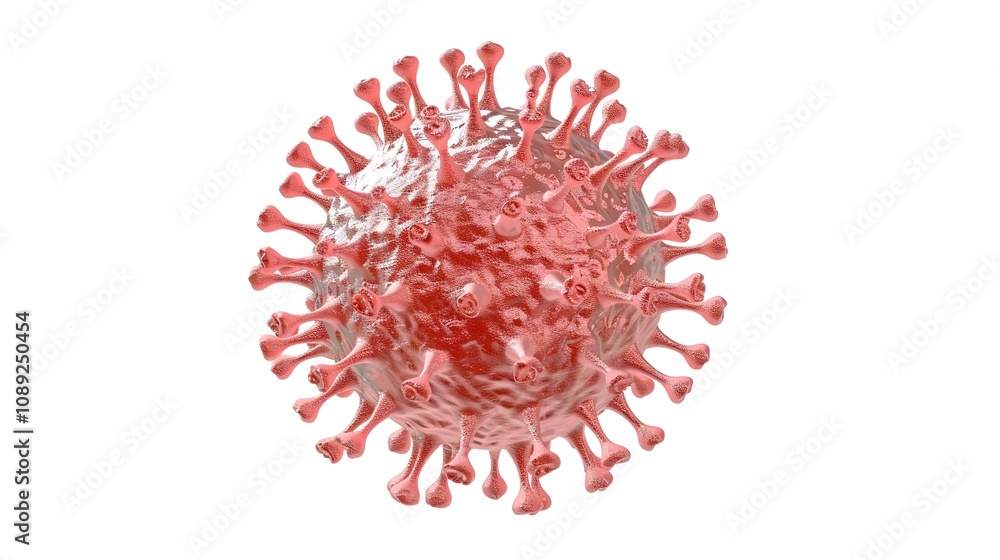 Fototapeta premium Mask and Virus Isolated on White Background - A Visual Representation of the Pandemic Struggle. The Mask Standing as a Symbol of Protection, Against the Invisible Threat of the Virus. The White Backgr