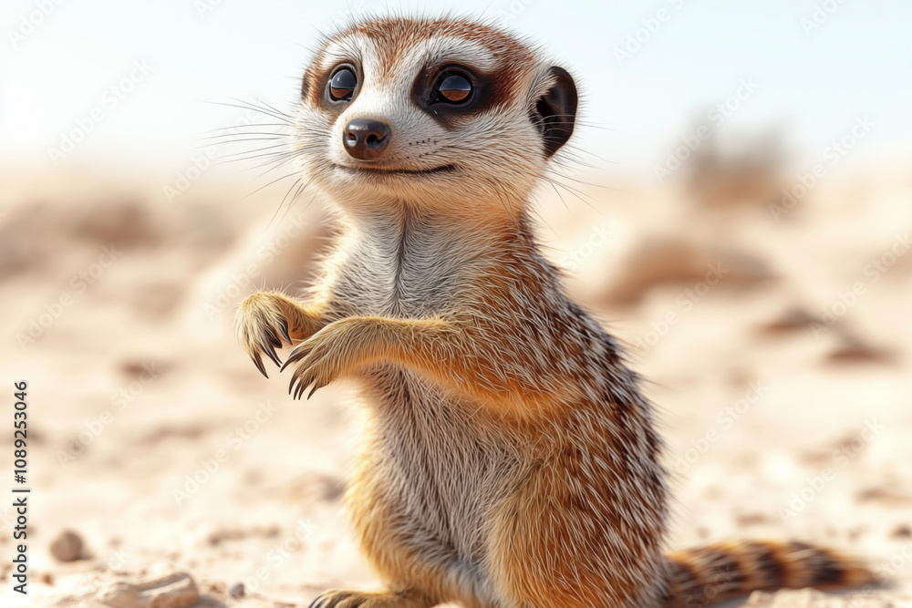 A stunning close-up of a meerkat showcasing its curious gaze and intricate fur details. Perfect for wall art, prints, or unique merchandise that celebrates nature’s charm. A stunning close-up of a meerkat showcasing its curious gaze and intricate fur details. Perfect for wall art, prints, or unique merchandise that celebrates nature’s charm.