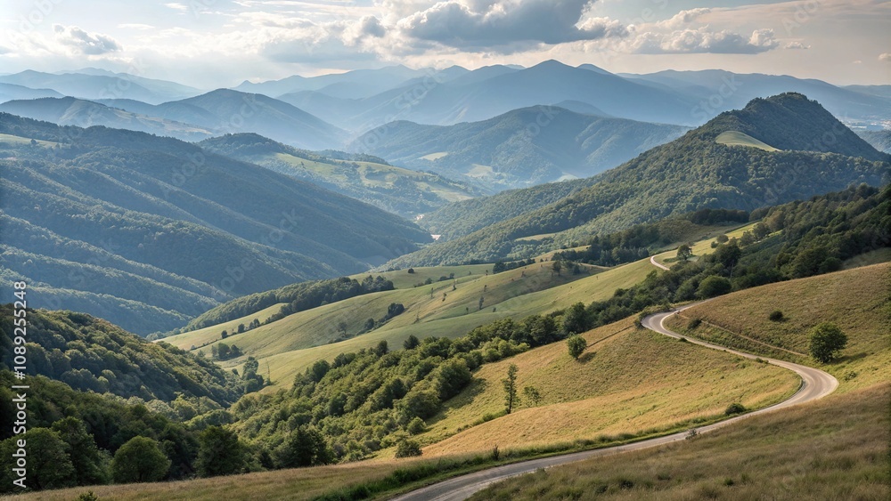 Abstract background with rounded hills and valleys formed by smooth shapes and lines, serene backdrop, calming landscape, abstract scenery Abstract background with rounded hills and valleys formed by smooth shapes and lines, serene backdrop, calming landscape, abstract scenery