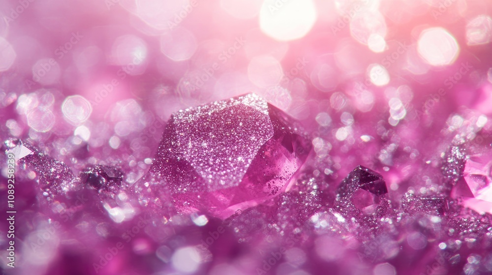 Bokeh background with pink hues and sparkling diamond-like crystals, creating a luxurious and enchanting texture with blurred lighting effects. Bokeh background with pink hues and sparkling diamond-like crystals, creating a luxurious and enchanting texture with blurred lighting effects.
