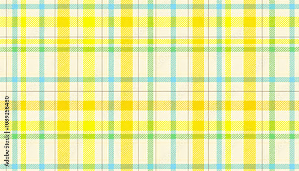 Bright yellow and blue plaid pattern for cheerful fabric design and summer themes Bright yellow and blue plaid pattern for cheerful fabric design and summer themes