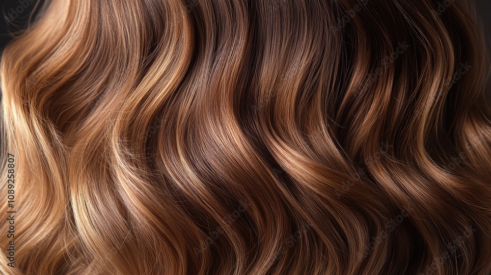 Wavy Brown Hair Featuring a Modern Balayage Technique with Subtle Highlights and Lush Glossy Finish Wavy Brown Hair Featuring a Modern Balayage Technique with Subtle Highlights and Lush Glossy Finish