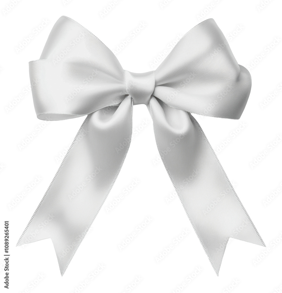 PNG Elegant white ribbon bow for special occasions