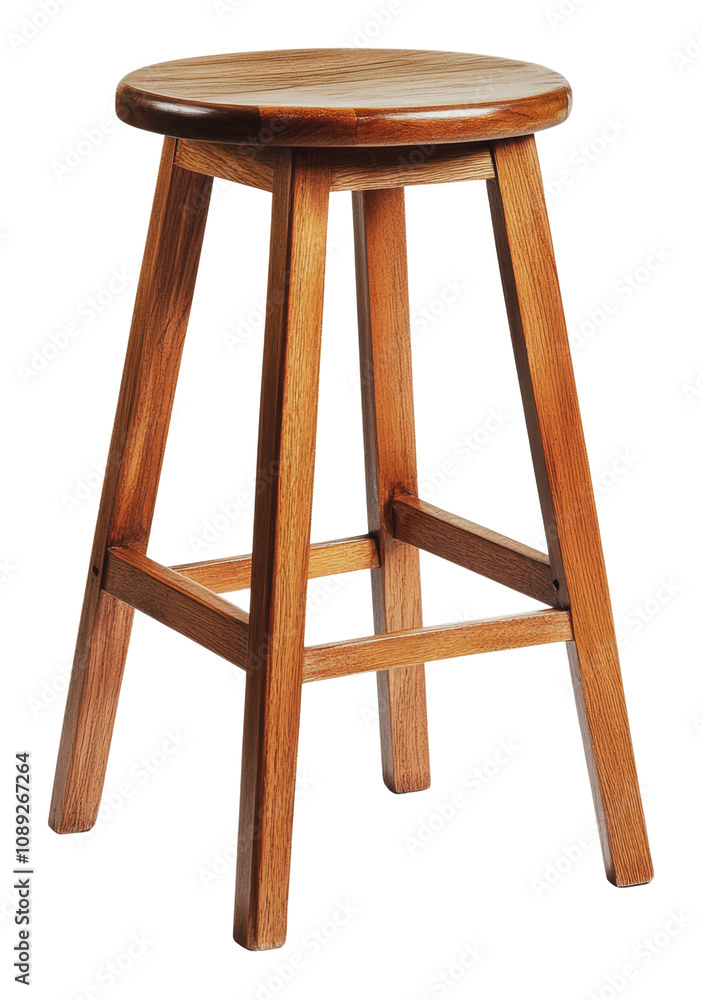 PNG Simple wooden stool designed for casual seating PNG Simple wooden stool designed for casual seating