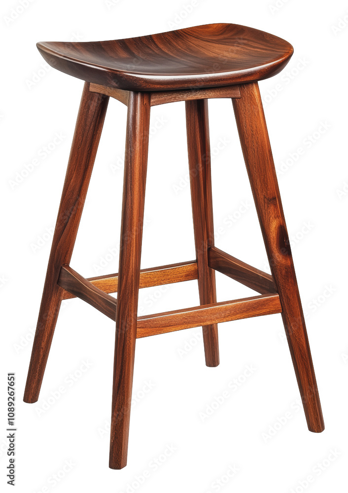 PNG Elegant wooden bar stool with a sleek design PNG Elegant wooden bar stool with a sleek design
