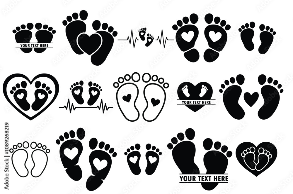 Fototapeta premium Baby Footprint Bundle