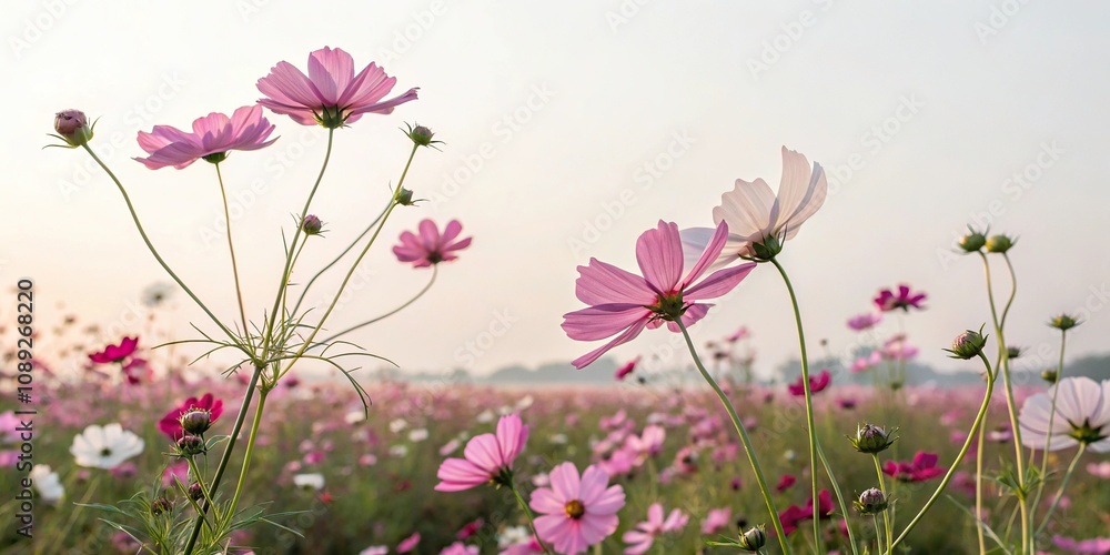 Delicate cosmos flower field with intricate details and soft colors, floral, delicate, subtle colors, flowers, nature Delicate cosmos flower field with intricate details and soft colors, floral, delicate, subtle colors, flowers, nature