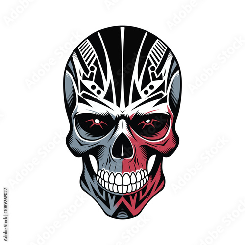 Skull  head vector tribal skull tattoo design vector, abstract skull tattoo vector