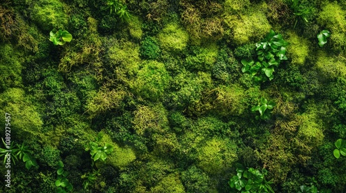 Vibrant green moss wall art showcasing a lush display of natural textures, perfect for eco-friendly indoor decor and sustainable design inspiration